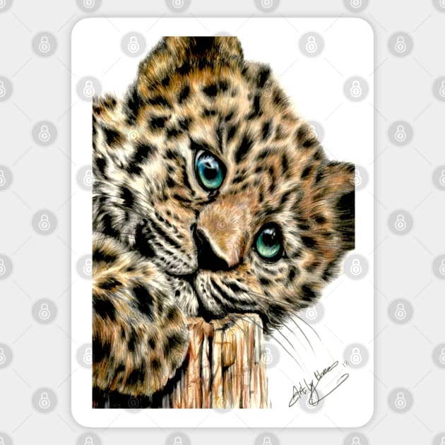 Baby Jaguar Cub Sticker by Artbythree